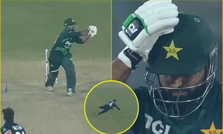 PAK vs NZ ODI: गोली की रफ्तार से निकली बॉल, Michael Bracewell ने एक हाथ से पकड़ ली; क्या आपने देखा V