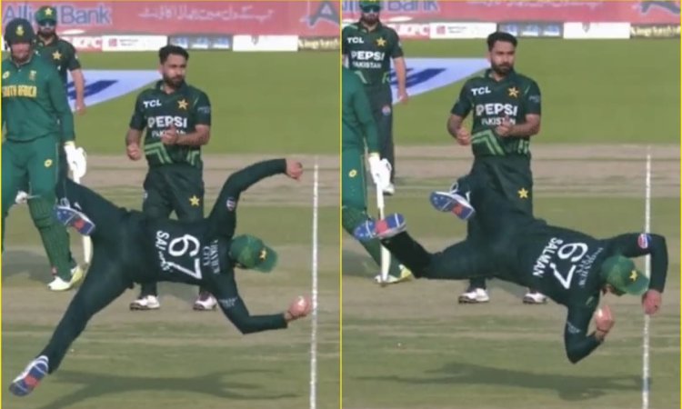 WATCH: ब्रीत्ज़के के बैट से निकला बुलेट शॉट, फिर सलमान ने उड़ते हुए कैच पकड़ लिया; देखें VIDEO