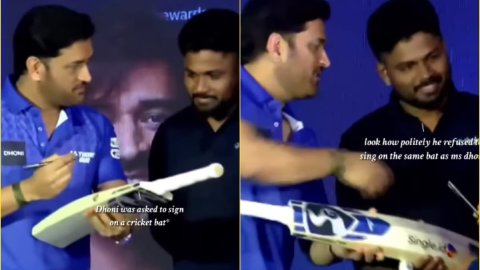 Thala फैन बॉय Sanju Samson, MS Dhoni के साइन बैट पर ऑटोग्राफ देने से ही कर दिया मना; देखें VIDEO