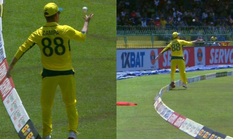VIDEO: एडम जैम्पा ने बाउंड्री पर संभाल लिए कदम, पकड़ा कमाल का कैच