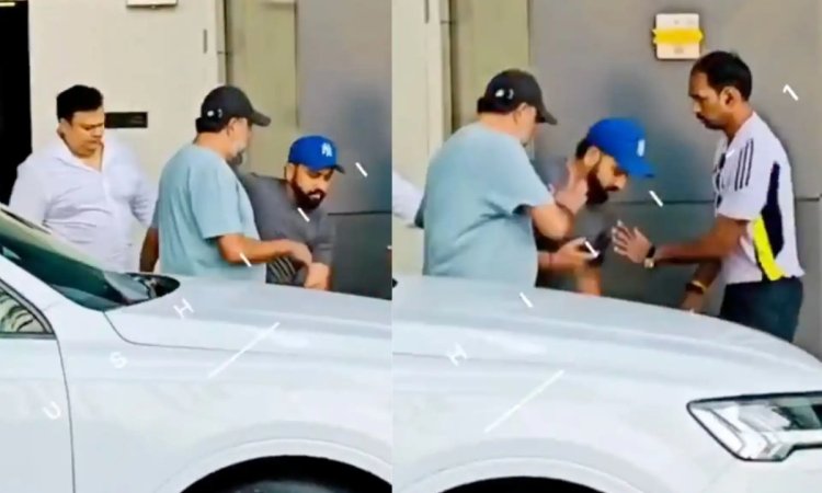 VIDEO: फिसलने से बाल-बाल बचे रोहित शर्मा, चैंपियंस ट्रॉफी से एक दिन पहले हो जाते चोटिल