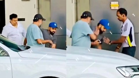 VIDEO: फिसलने से बाल-बाल बचे रोहित शर्मा, चैंपियंस ट्रॉफी से एक दिन पहले हो जाते चोटिल