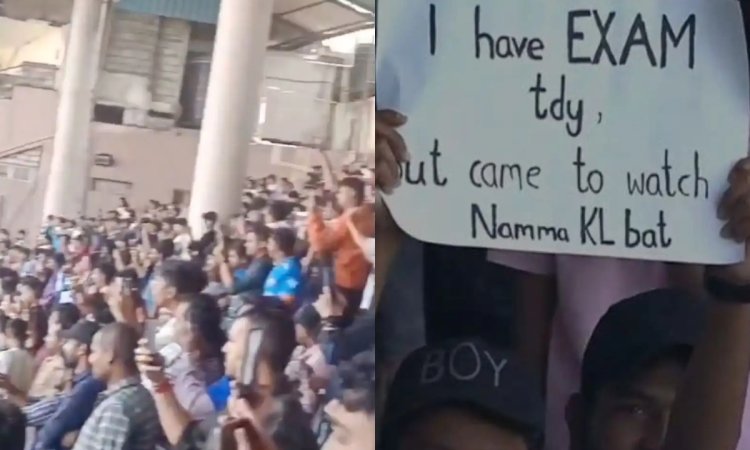VIDEO: राहुल-राहुल के नारों से गूंज उठा चिन्नास्वामी स्टेडियम, रणजी मैच में दिखा आईपीएल वाला नज़ारा