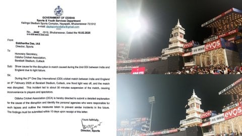 Odisha Cricket Association gets show-cause notice for floodlight failure during Ind vs Eng ODI at Ba