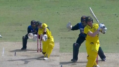 VIDEO: स्टीव स्मिथ ये तुमने क्या किया, वेलालागे की गेंद पर लप्पा मारने के चक्कर में हो गए आउट