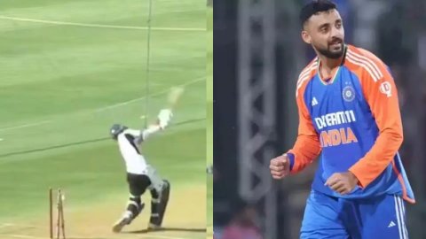 VIDEO: यशस्वी जायसवाल भी चक्रवर्ती के 'चक्रव्यूह' में फंसे, देखिए कैसे कर दिया नेट्स में बोल्ड