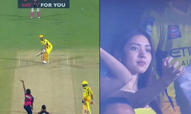 WATCH: धोनी के आउट होते ही फैनगर्ल का गुस्सा वायरल, सोशल मीडिया पर छाए मीम्स