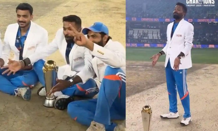 VIDEO: हार्दिक पंड्या ने खाबी लैम स्टाइल में मनाया जीत का जश्न, ट्रॉफी के साथ दिखाया 'How It’s Done'