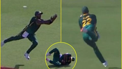 Lungi Ngidi ने दिया करिश्में को अंज़ाम! ऐसे लपका जेमी ओवरटन का महाबवाल कैच; देखें VIDEO