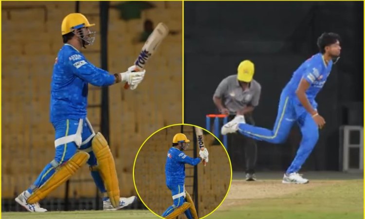 MS Dhoni ने 'बेबी मलिंगा' को जड़ा हेलीकॉप्टर शॉट! देखने लायक था Matheesha Pathirana का रिएक्शन; आप भ