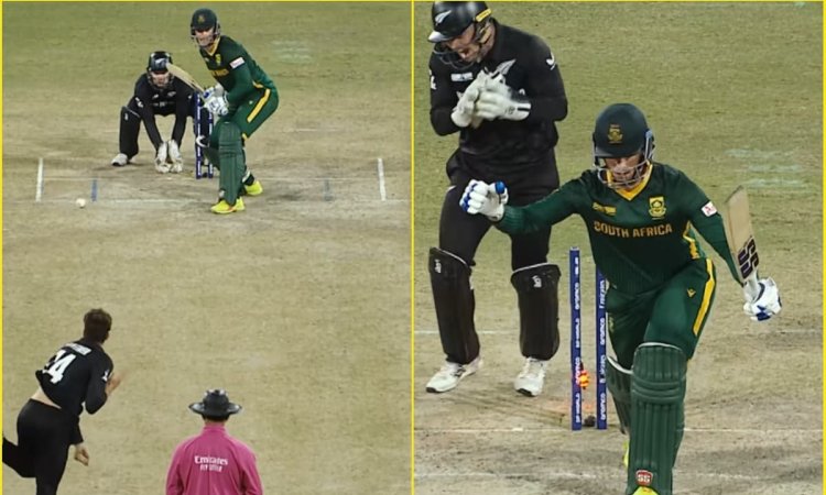 Mitchell Santner ने डाला Magical Ball! रस्सी वैन डेर ड्यूसेन के उड़ गए तोते; देखें VIDEO