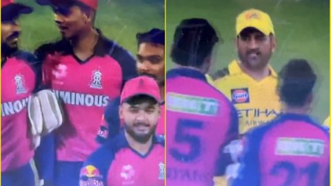 Rajasthan Royals के खिलाड़ियों ने जीता दिल, MS Dhoni के साथ हाथ मिलाने से पहले सभी ने उतार दिए कैप; 