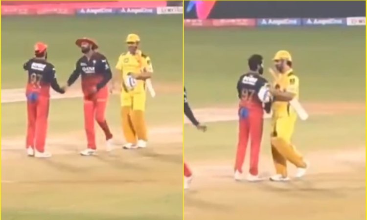 Rajat Patidar ने जीता दिल, MS Dhoni के साथ हाथ मिलाने से पहले उतार दिया कैप; देखें VIDEO 