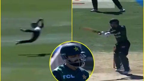 Tim Robinson ने दिला दी Glenn Phillips याद! हवा में उड़कर पकड़ा Shadab Khan का करिश्माई कैच; देखें V