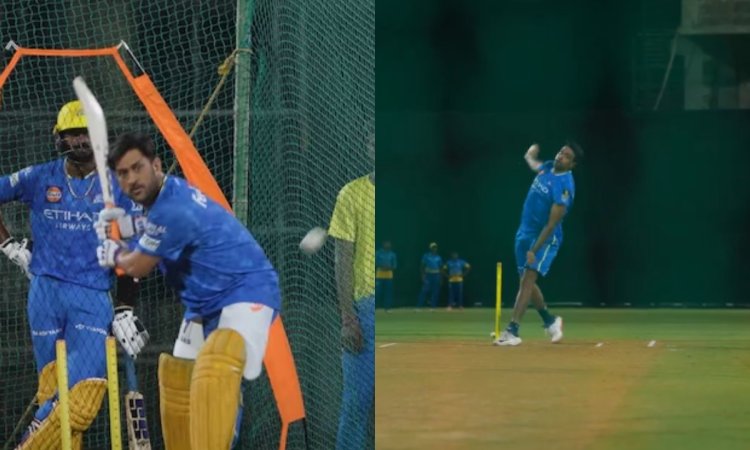 VIDEO: चेन्नई ने शुरू की आईपीएल की तैयारी, अश्विन ने की बॉलिंग तो धोनी ने लगाए लंबे-लंबे छक्के