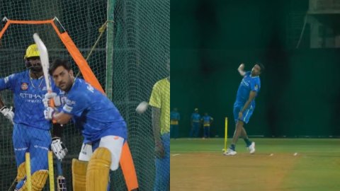 VIDEO: चेन्नई ने शुरू की आईपीएल की तैयारी, अश्विन ने की बॉलिंग तो धोनी ने लगाए लंबे-लंबे छक्के