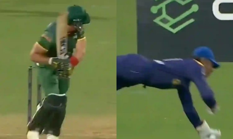 VIDEO: 47 साल के संगकारा ने घुमाई घड़ी की सुई, विकेट के पीछे उड़कर बचाए 4 रन