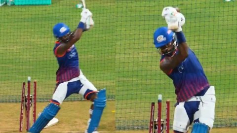 WATCH: IPL में धमाका करने के लिए तैयार हैं हार्दिक पांड्या, नेट्स में खेल रहे हैं एक से बढ़कर एक चाब