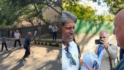 NZ के प्रधानमंत्री ने कपिल देव के साथ खेला गली क्रिकेट, वायरल हो रहा है मज़ेदार VIDEO