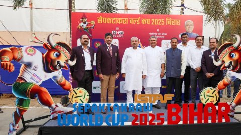 Patna: Bihar CM Nitish Kumar inaugurates the Sepak Takraw World Cup 2025 