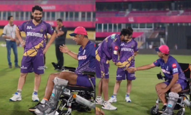 व्हीलचेयर पर KKR के प्लेयर्स से मिले राहुल द्रविड़, वायरल हुआ इमोशनल VIDEO