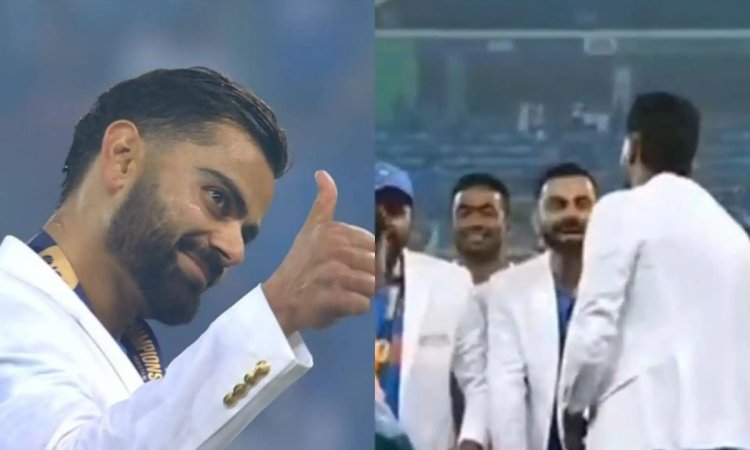 VIDEO: हर्षित राणा ने कोहली से की गंगनम डांस करने की रिक्वेस्ट, विराट ने कान पकड़कर कर दिया मना