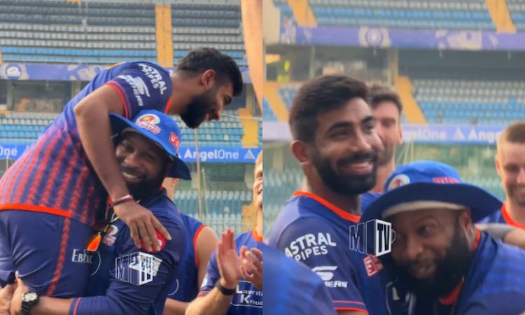 बुमराह की वापसी से मुंबई का जोश हाई, पोलार्ड ने खुशी में उठा लिया गोद में; देखें वीडियो