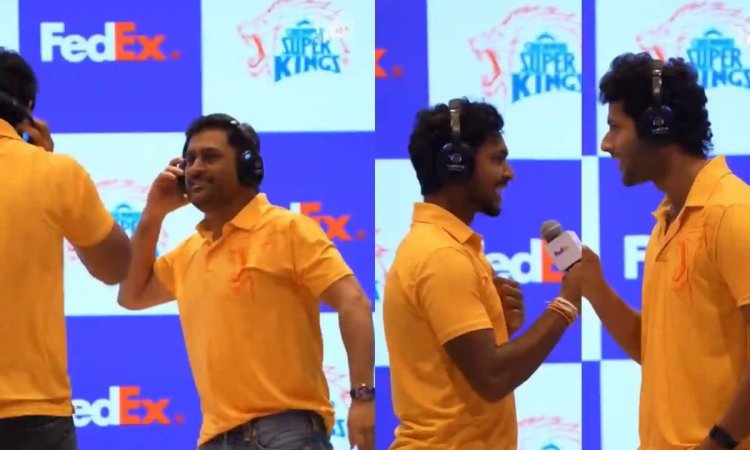 WATCH: 'मोगैम्बो खुश हुआ' पर फंसे धोनी-पथिराना, मुंबई से भिड़ने से पहले CSK खिलाड़ियों ने खेला लिप-र