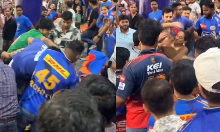 मैदान पर मैच, स्टैंड्स में रिंग, दिल्ली स्टेडियम में लड़के-लड़की के बीच जमकर मारपीट, वीडियो वायरल