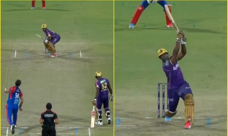 Mitchell Starc की बत्ती हुई गुल, Andre Russell ने खड़े-खड़े जड़ा 106 मीटर का छक्का; देखें VIDEO