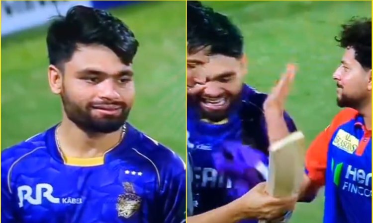 Kuldeep Yadav ने पार की हदें, DC vs KKR मैच के बाद Rinku Singh को मारे दो थप्पड़; देखें VIDEO