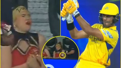 LIVE MATCH में दिखा दर्दनाक नज़ारा! Rachin Ravindra के सनसनाते चौके से INJURED हुईं चीयरलीडर; देखें  LIVE MATCH में दिखा दर्दनाक नज़ारा! Rachin Ravindra के सनसनाते चौके से INJURED हुईं चीयरलीडर; देखें