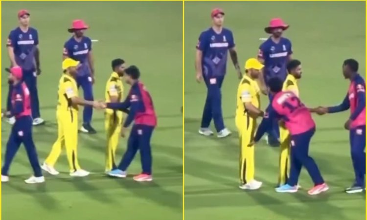 Vaibhav Suryavanshi ने जीता दिल, CSK vs RR मैच के बाद MS Dhoni के पैर छूकर लिया आशीर्वाद; देखें VIDE