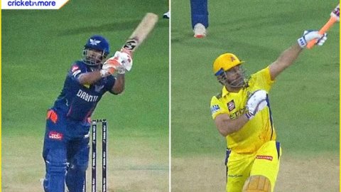 Rishabh Pant ने मारा हेलीकॉप्टर शॉट तो MS Dhoni ने भी जड़ दिया एक हाथ से छक्का, क्या आपने देखा ये बव