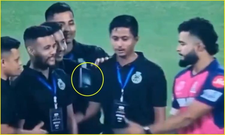 Riyan Parag ने की शर्मनाक हरकत, ग्राउंड स्टाफ के साथ सेल्फी लेने के बाद फेंक दिया फोन; देखें VIDEO