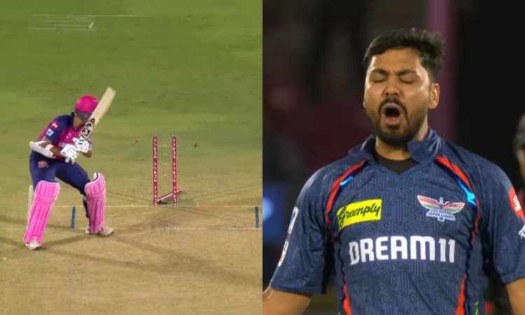 WATCH: आवेश खान की इस बॉल ने बदल दिया पूरा मैच, देखिए कैसे उड़ाए जायसवाल के स्टंप