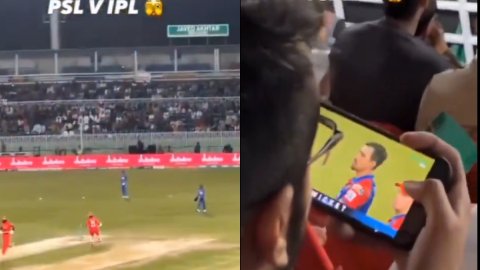 WATCH: पाकिस्तान में भी IPL की दीवानगी, स्टेडियम में PSL मैच की बजाय मोबाइल में  IPL देखता दिखा फैन