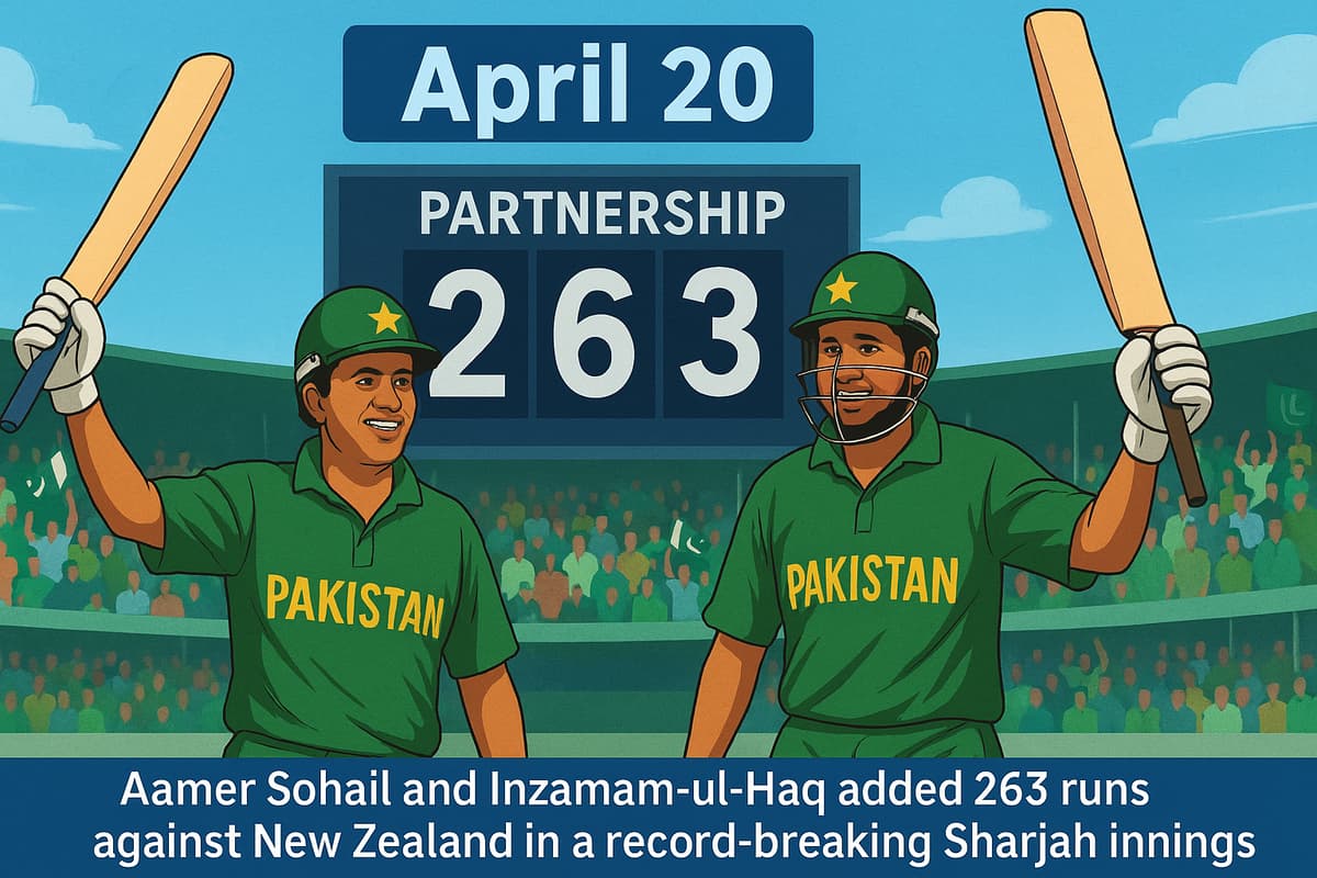 Aamer Sohail and Inzamam celebrate huge partnership