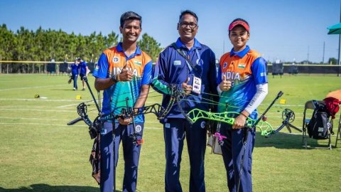 Jyothi Vennam/Rishabh Yadav pair bags Compound Mixed Team gold in Archery World Cup Stage 1 in USA