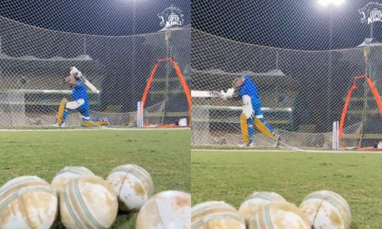 WATCH: थाला धोनी को मिला 6 बॉल चैलेंज, नेट्स में लगाए लंबे-लंबे छक्के