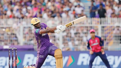 IPL 2025: Kolkata Knight Riders post a total of 206/4 in 20 overs against Rajasthan Royals! ஐபிஎல் 2025: சிக்ஸர் மழை பொழிந்த ரஸல்; ராயல்ஸுக்கு 207 டார்கெட்!