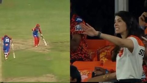 Kavya Maran Gives A Fiery Reaction To Vipraj Nigam Runout Camera Instantly Cuts To Her ரன் அவுட்டான விப்ராஜ் நிகாம்; வைரலாகும் காவ்யா மாறன் ரியாக்ஷன்!