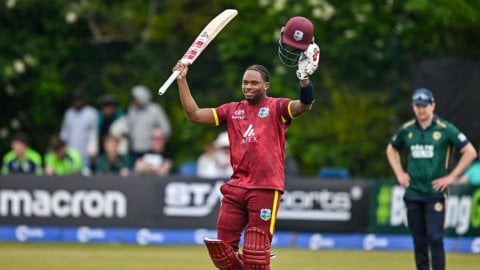 Keacy Carty's Century helps West Indies post a massive 385/7 in the 3rd ODI against Ireland! IRE vs WI, 3rd ODI: மீண்டும் சதமடித்து மிரட்டிய கேசி கார்டி; அயர்லாந்துக்கு 386 டார்கெட்!