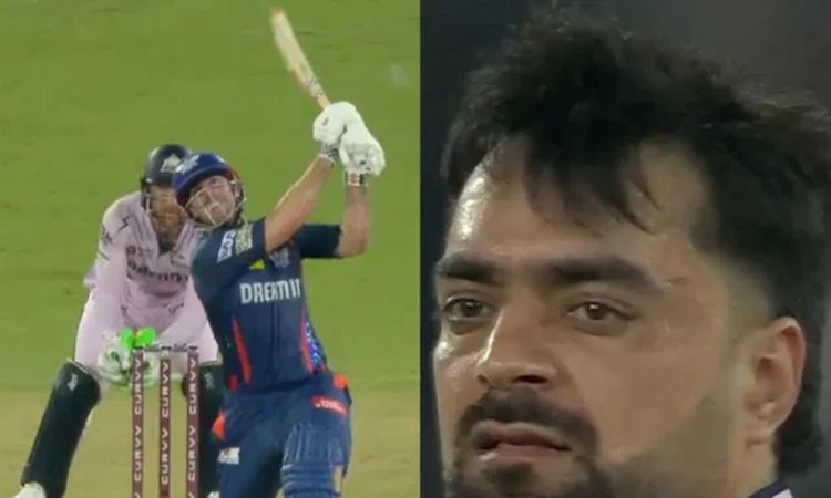 6, 4, 6, 4, 4-  राशिद खान का ओवर बना मिचेल मार्श का शो, एक ओवर में ठोके 25 रन; VIDEO