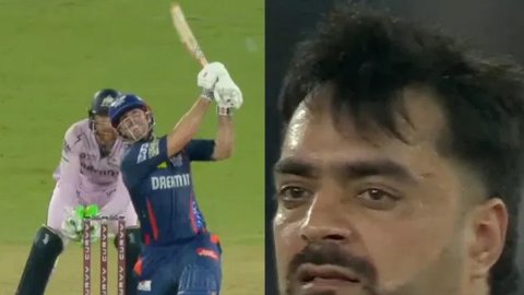 6, 4, 6, 4, 4-  राशिद खान का ओवर बना मिचेल मार्श का शो, एक ओवर में ठोके 25 रन; VIDEO