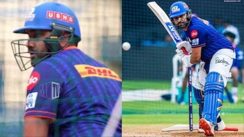 Rohit Sharma Blasts Again In The Nets Ahead Of Ipl 2025 Restart ஐபிஎல் 2025: தீவிர பயிற்சியில் மும்பை இந்தியன்ஸ் வீரர்கள் - காணொளி!