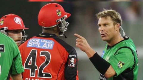 Story of Shane Warne and Marlon Samuels Fight at the melbourne cricket ground उस दिन MCG में बाउंड्री या विकेट की नहीं, 2 इंटरनेशनल ग्रेट के एक-दूसरे पर फेंके बैट और गेंद से रौनक