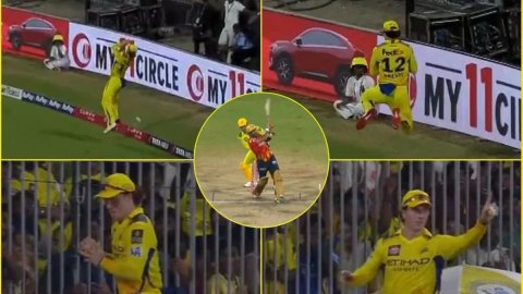 Watch -Dewald Brevis Grab A Fantastic Catch To Dismiss Shashank Singh In CSK vs PBKS Match IPL 2025! பவுண்டரி எல்லையில் அபாரமான கேட்சைப் பிடித்த டெவால்ட் பிரீவிஸ் - காணொளி!