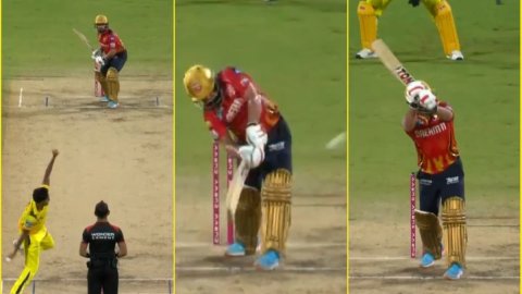 Watch- Prabhsimran Singh Smashed Helicopter Six Against Matheesha Pathirana! மதீஷா பதிரனா பந்துவீச்சில் ஹெலிகாப்டர் ஷாட்டில் சிக்ஸர் விளாசிய பிரப்சிம்ரன் சிங் - காணொளி!