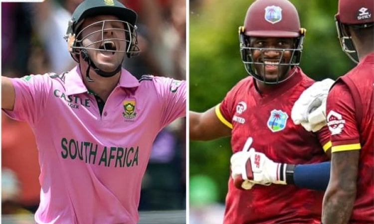 West Indies batter Matthew Forde hits joint-fastest half-century in ODIs in second match of the seri அதிவேக அரைசதம்; ஏபிடி வில்லியர்ஸின் சாதனையை சமன்செய்த மேத்யூ ஃபோர்ட்!